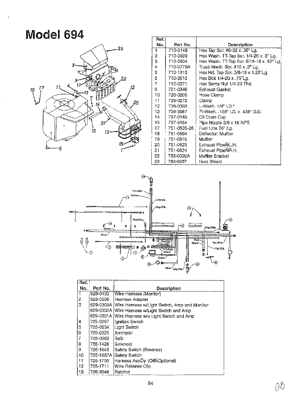 Lawn tractor/wiring Diagram and Parts List for SKU3215203  MTD Lawn Tractor