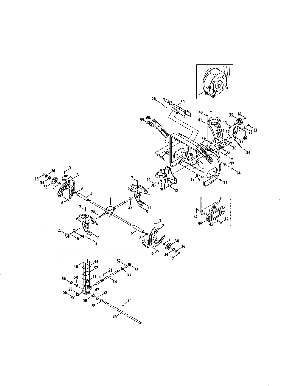 Auger & housing/gearbox Diagram and Parts List for 31AH5DTQ799  MTD Snow Blower