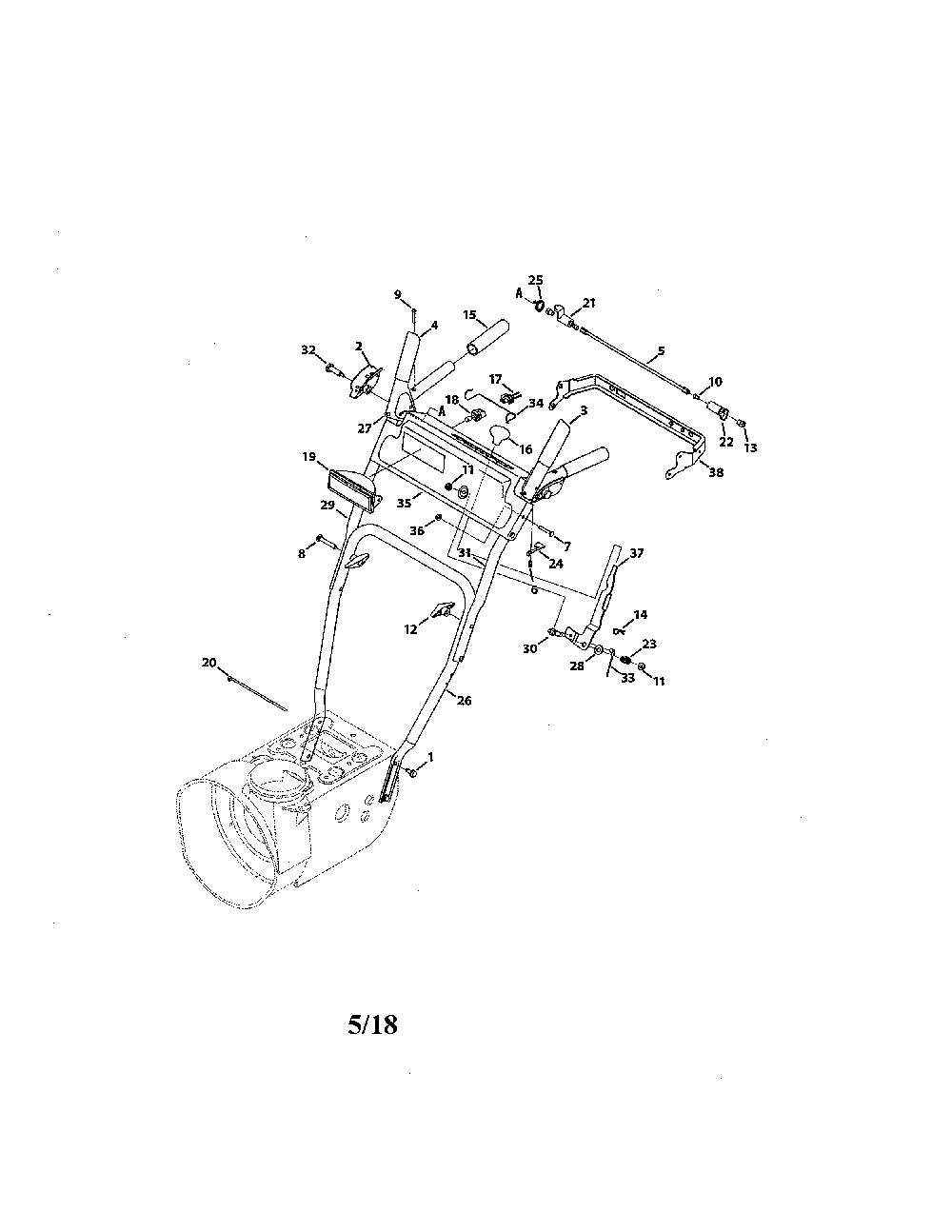 E/f-style panel Diagram and Parts List for 31AM66EG700  MTD Snow Blower