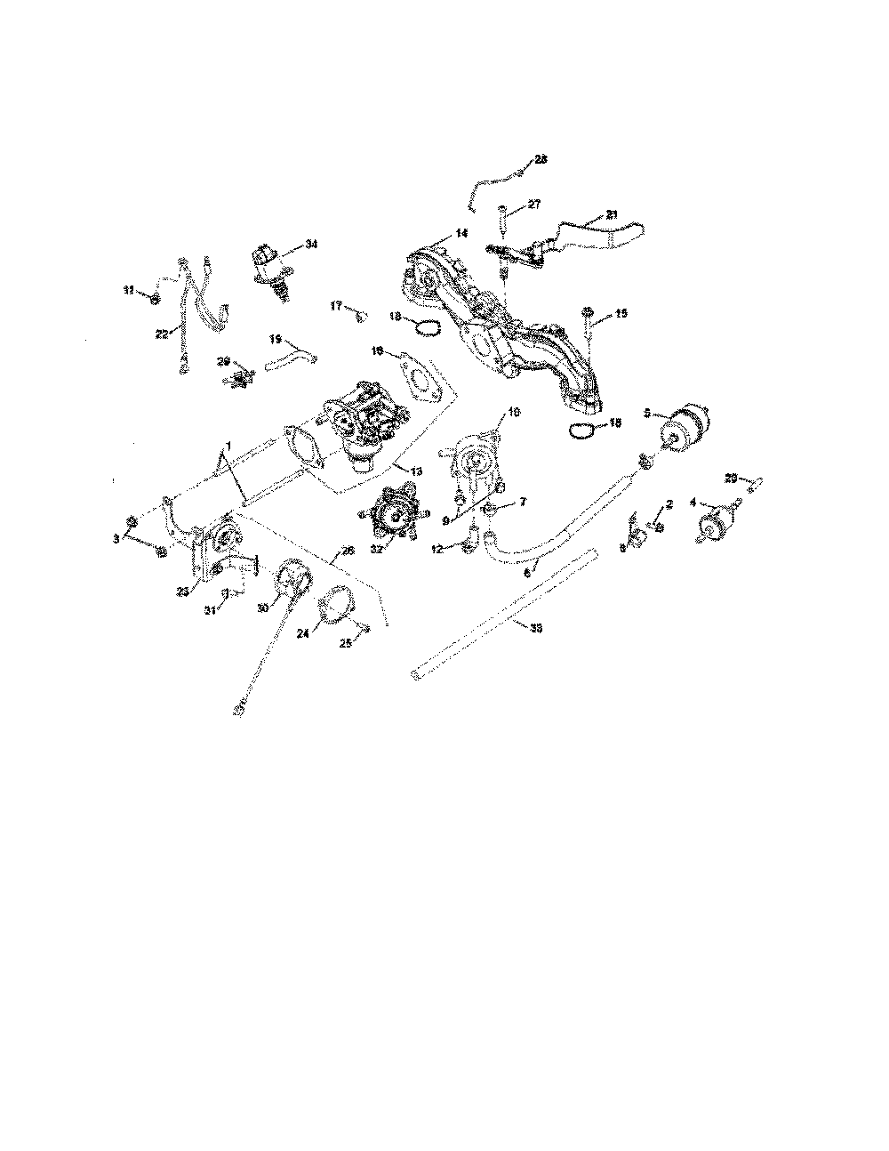 Fuel system Diagram and Parts List for 17ARCACA099  MTD Lawn Mower