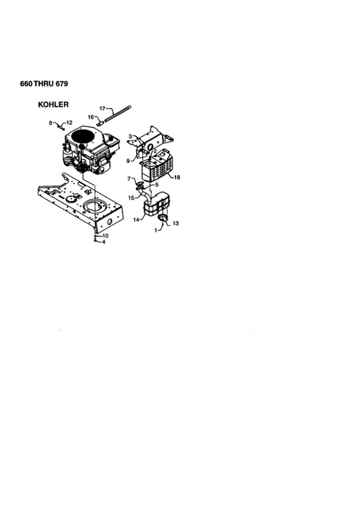 Kohler Air Flow Diagram and Parts List for 679  MTD Lawn Tractor