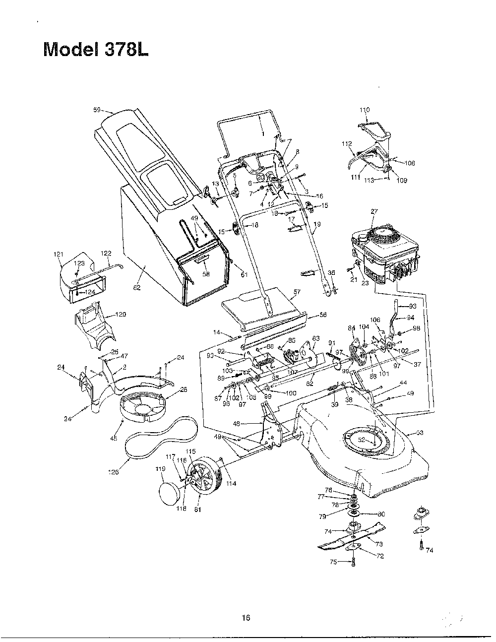 Lawn mower Diagram and Parts List for SKU3747409  MTD Lawn Mower