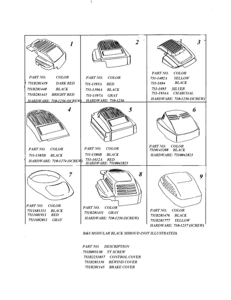 Shroud Chart Diagram and Parts List for 445  MTD Lawn Mower