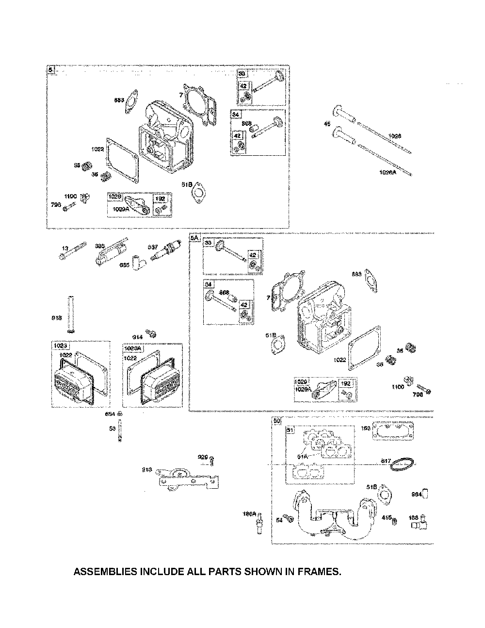 Head-cylinder/manifold-intake Diagram and Parts List for 17BKCACS099  MTD Lawn Mower