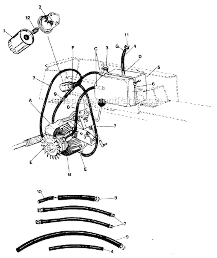 Page D Diagram and Parts List for 752-023 1988 MTD Lawn Tractor