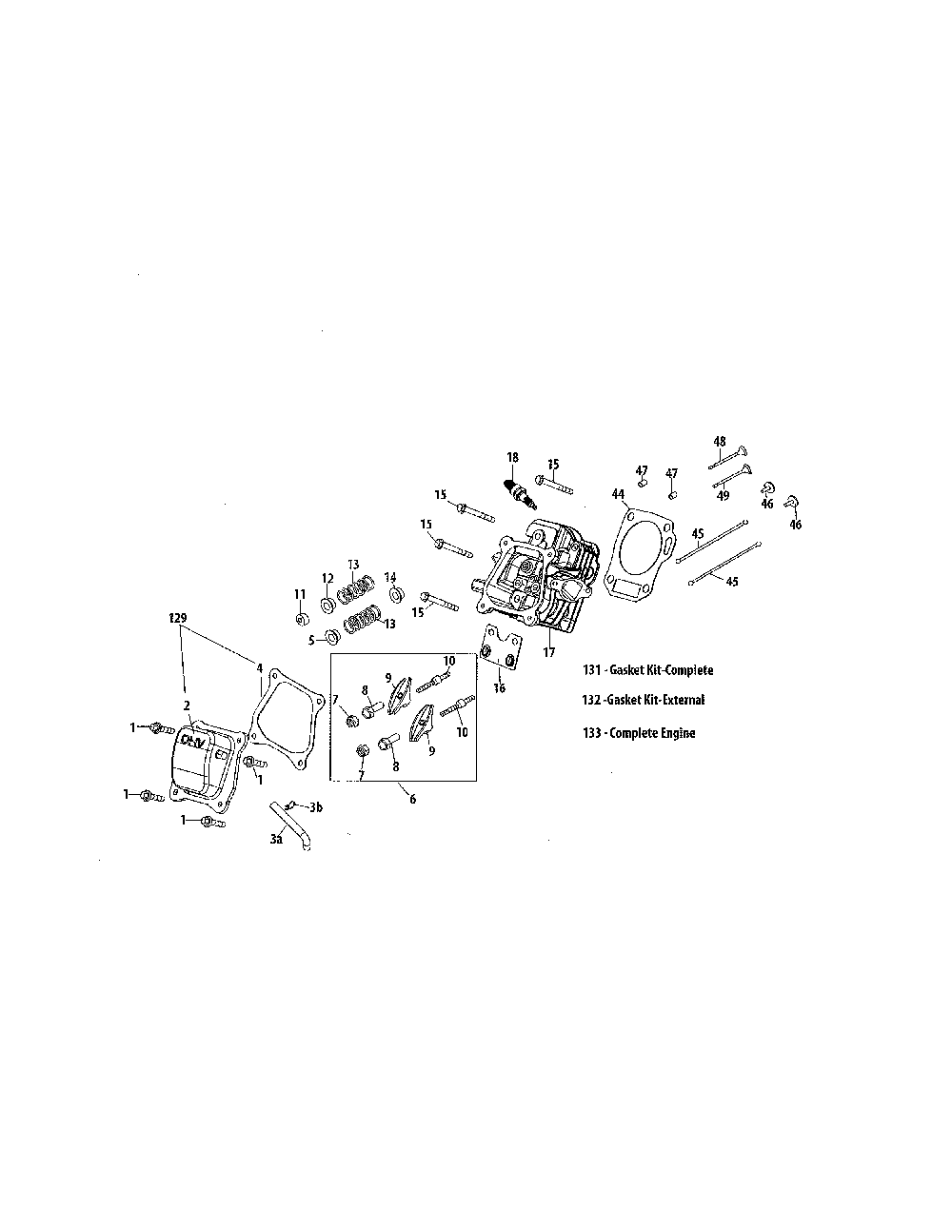 Cylinder head Diagram and Parts List for 31AS63TF799  MTD Snow Blower