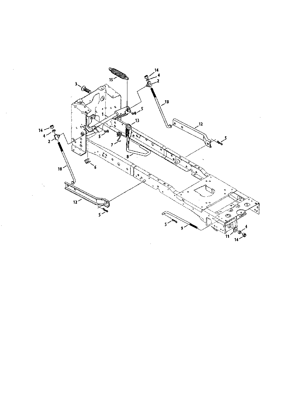 Lift Diagram and Parts List for 14B7A3ZW299  MTD Lawn Tractor