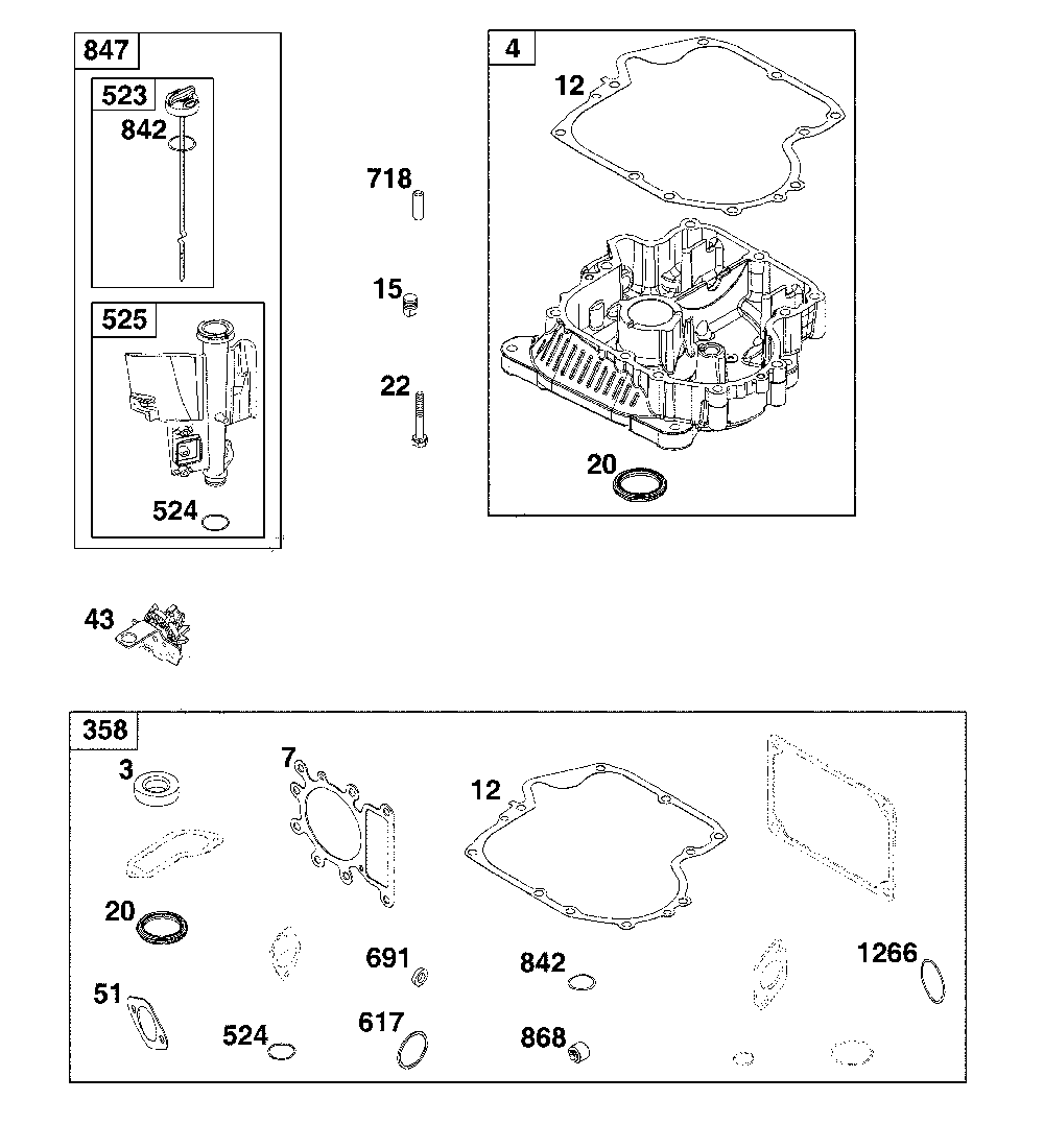 Crankcase cover/sump/lubrication Diagram and Parts List for 13AN77XS093  MTD Lawn Tractor