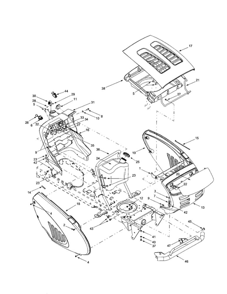 Frame Diagram and Parts List for 608  MTD Lawn Tractor