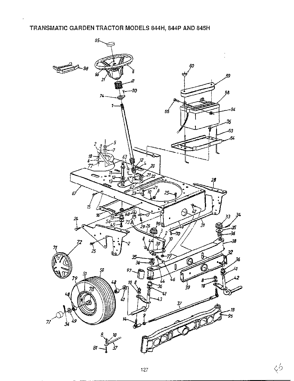 46" garden tracto-con't on card 36 page 16 Diagram and Parts List for 14AS845H788  MTD Lawn Tractor