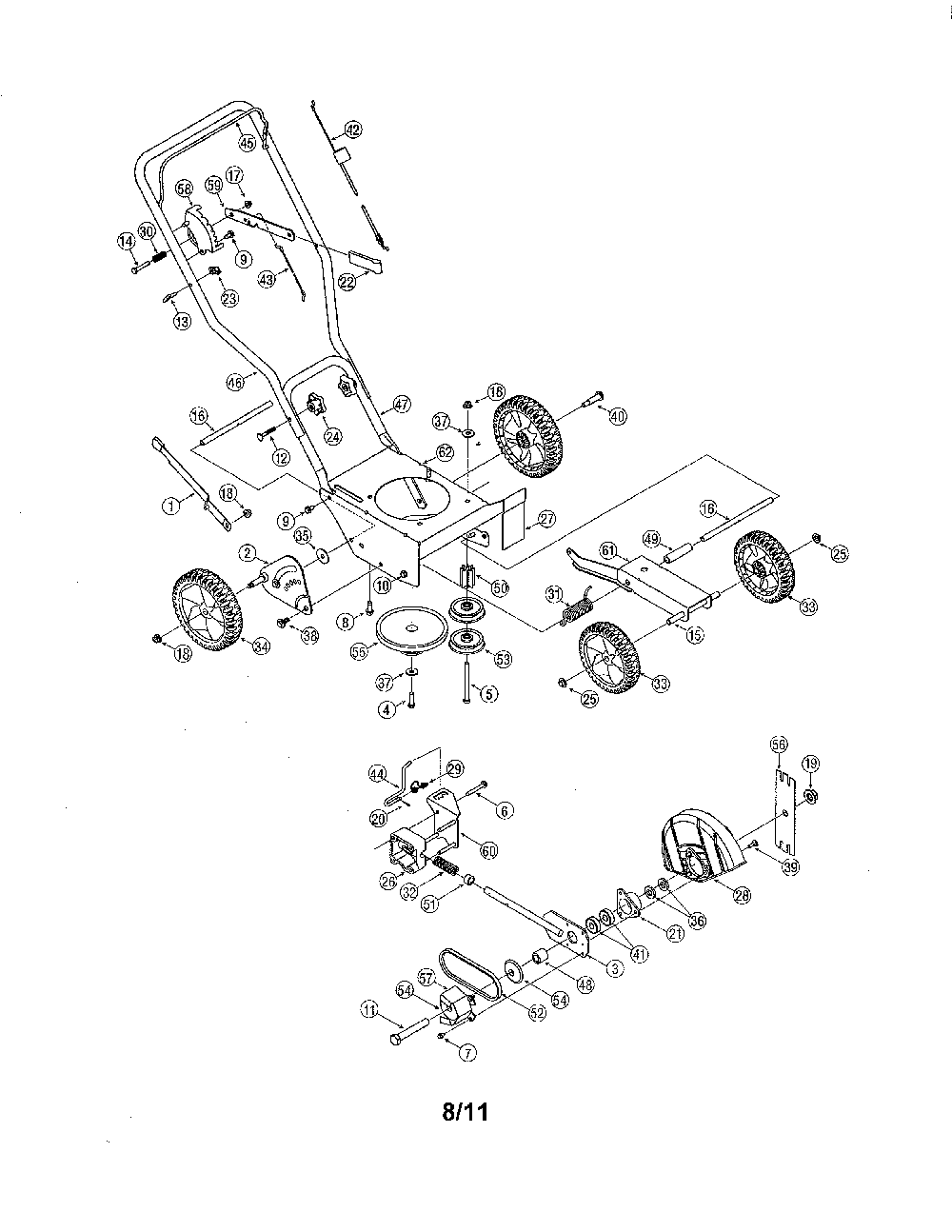 Edger Diagram and Parts List for 25B-551A000  MTD Edger