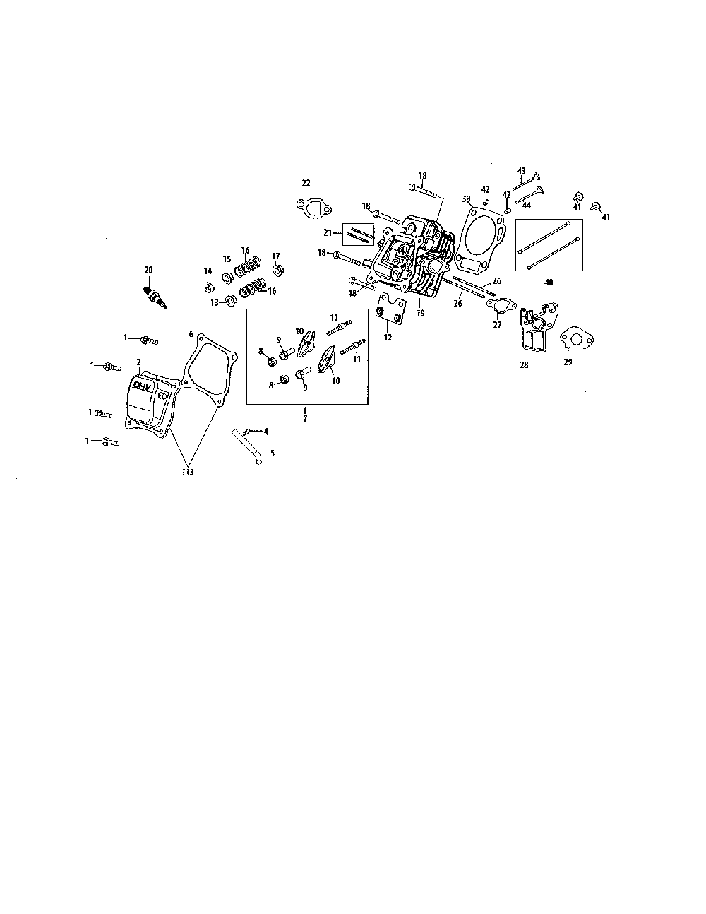 Cylinder head/rocker arm Diagram and Parts List for ZS370-JU  MTD Engine