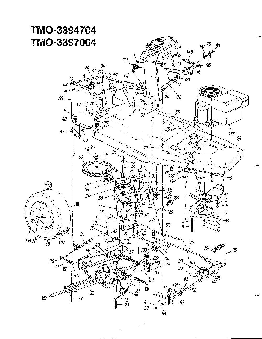 12 hp 38" lawn tractor page 5 Diagram and Parts List for 3394704  MTD Lawn Tractor