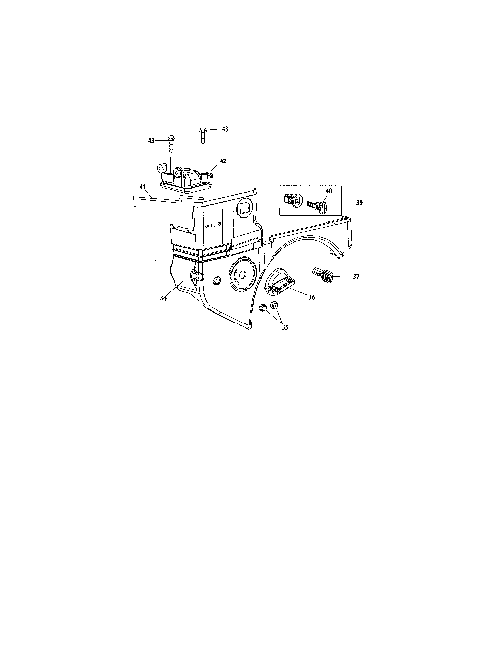 Shroud engine Diagram and Parts List for 31AS63TF799  MTD Snow Blower