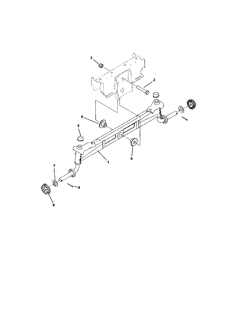 Front axle Diagram and Parts List for 14B7A3ZQ099  MTD Lawn Tractor