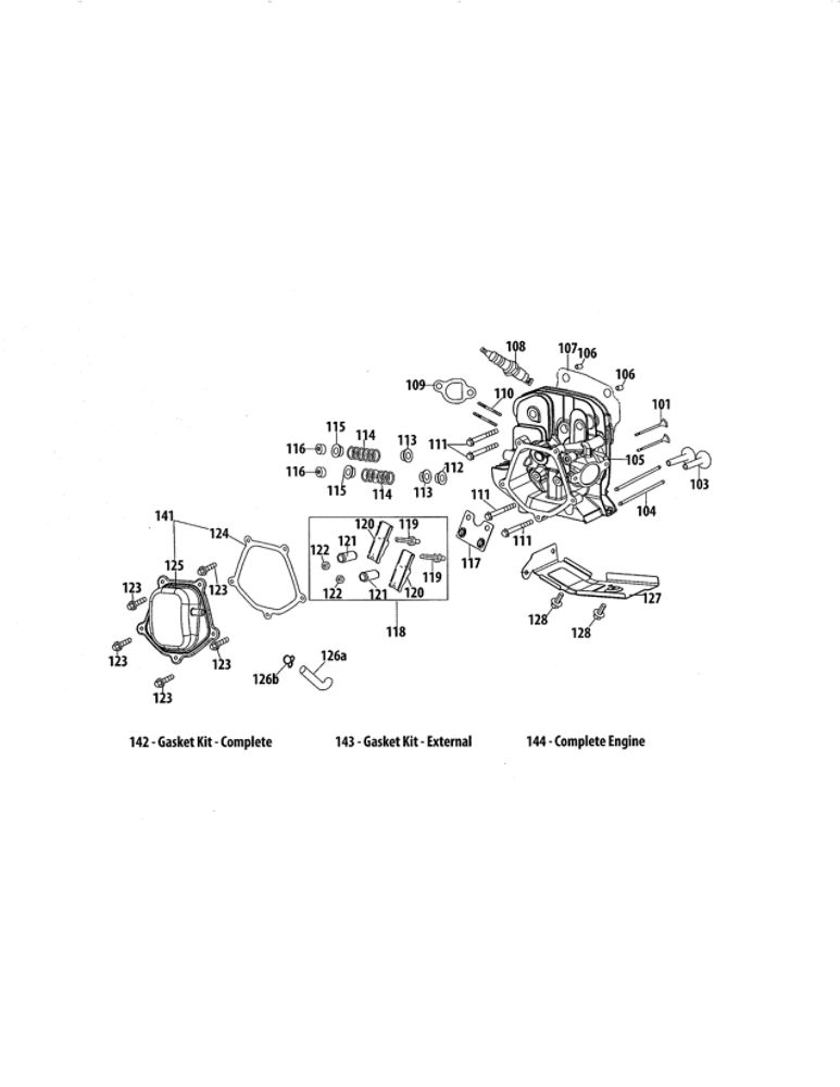 Cylinder Head Diagram and Parts List for 952Z478-SUB  MTD Engine