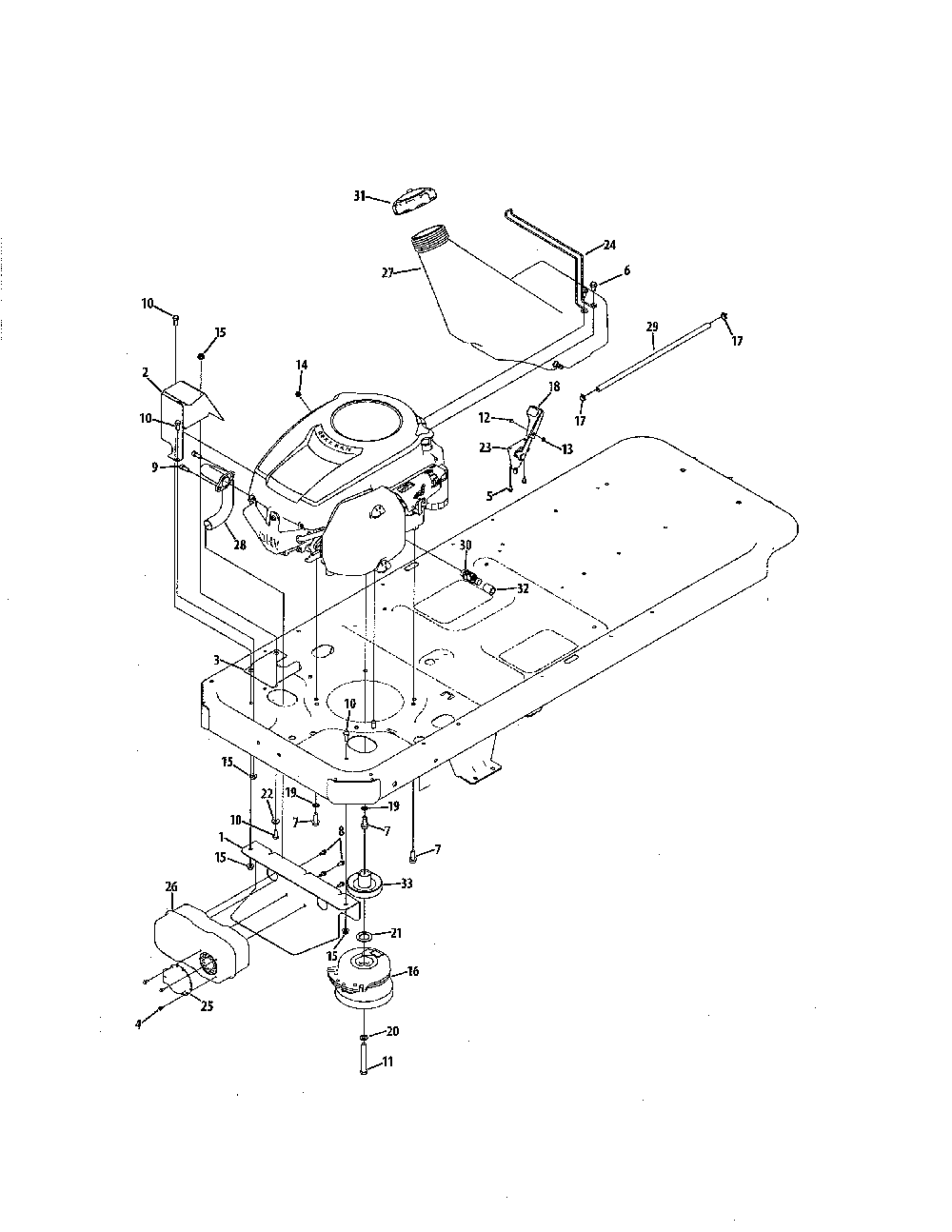 Engine connection 42" w/kohler engine Diagram and Parts List for 17AC2ACG055  MTD Lawn Mower