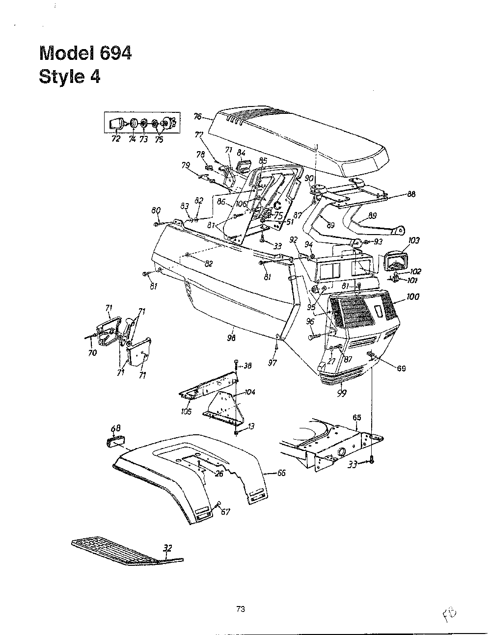Style 4 Diagram and Parts List for SKU3215203  MTD Lawn Tractor