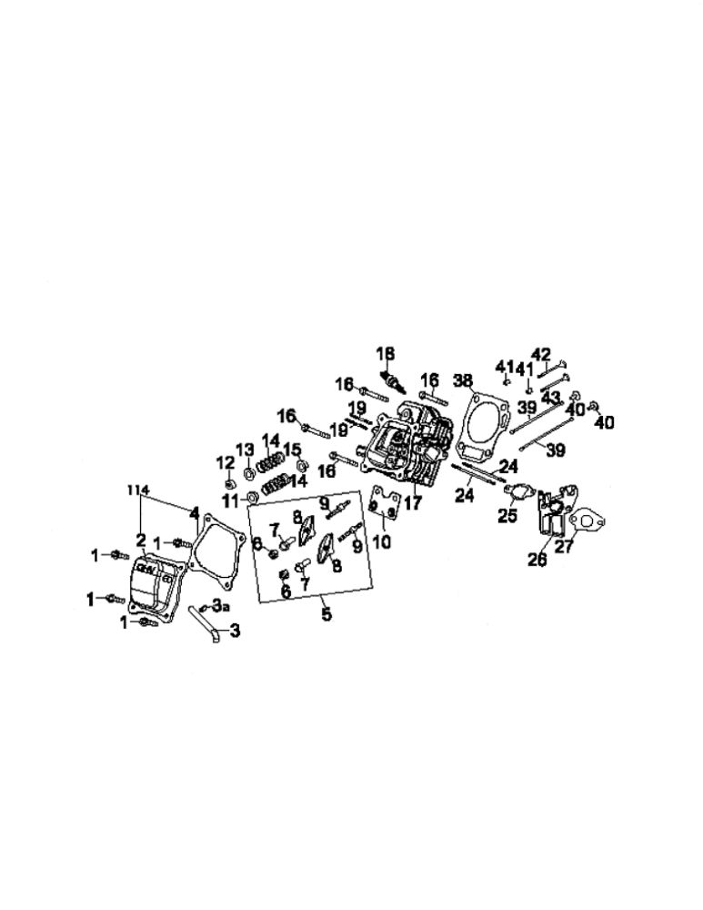 Cylinder Head Diagram and Parts List for 952Z170-V0B  MTD Engine