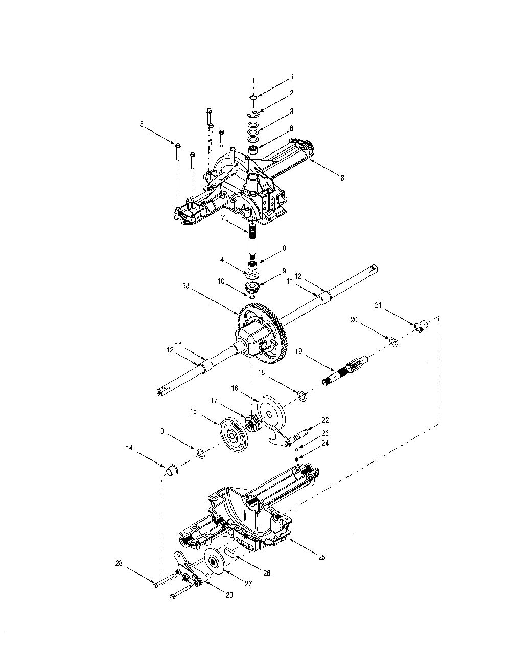 Differential Diagram and Parts List for 13AR606P730  MTD Lawn Tractor