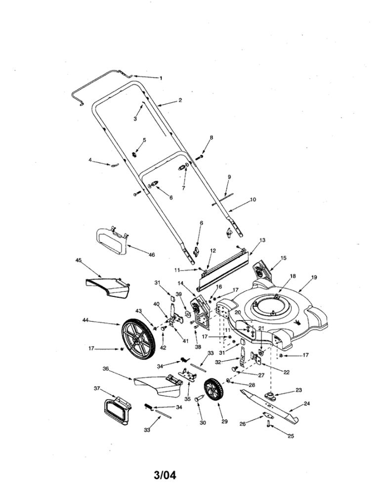 Mower 2 Diagram and Parts List for 500 THRU 519 MTD Lawn Mower