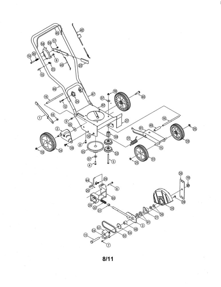 Edger Diagram and Parts List for 25B-551B229  MTD Edger
