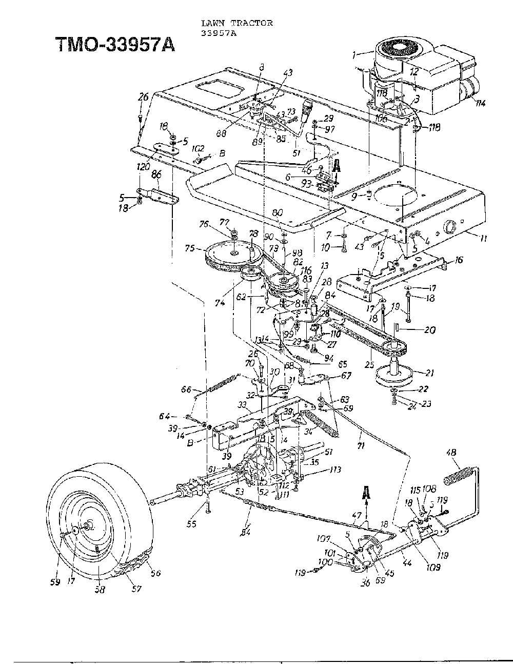 12.5 hp 42" lawn tractor page 5 Diagram and Parts List for 33944A  MTD Lawn Tractor
