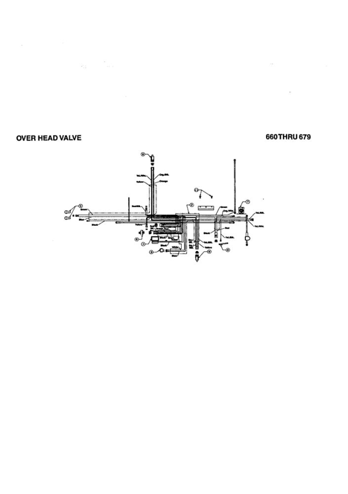 Over Head Valve 1 Diagram and Parts List for 665  MTD Lawn Tractor