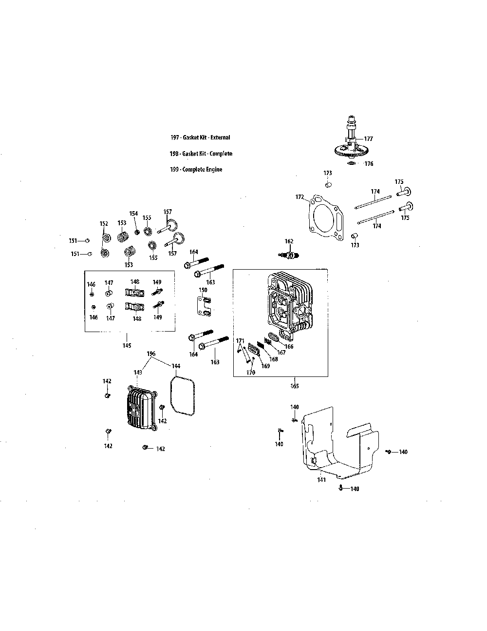 Cylinder head Diagram and Parts List for 13B226JD299  MTD Lawn Mower