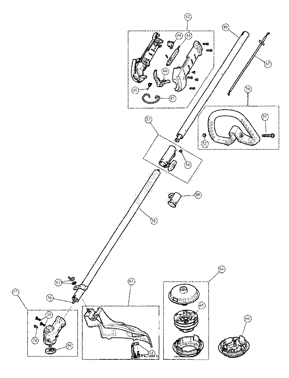 General assembly Diagram and Parts List for 41ADAXSC793  MTD Trimmer