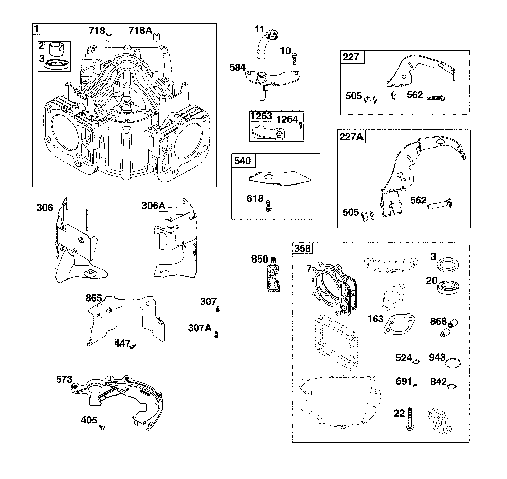 Cylinder Diagram and Parts List for 17ADFACQ093  MTD Lawn Mower