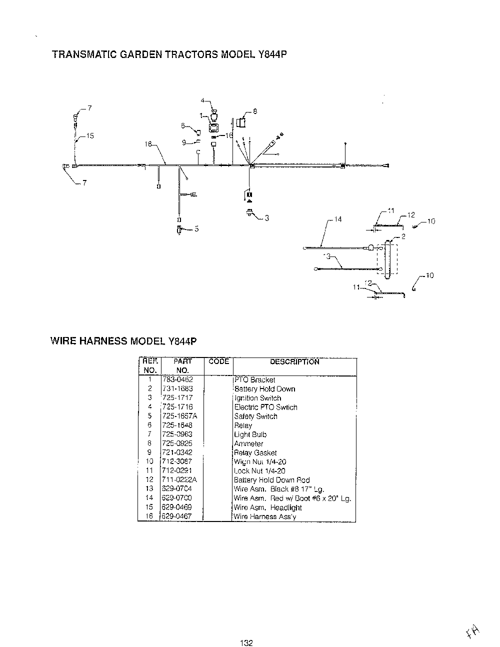 Lawn tractor/wiring page 21 Diagram and Parts List for SKU3304602  MTD Lawn Tractor