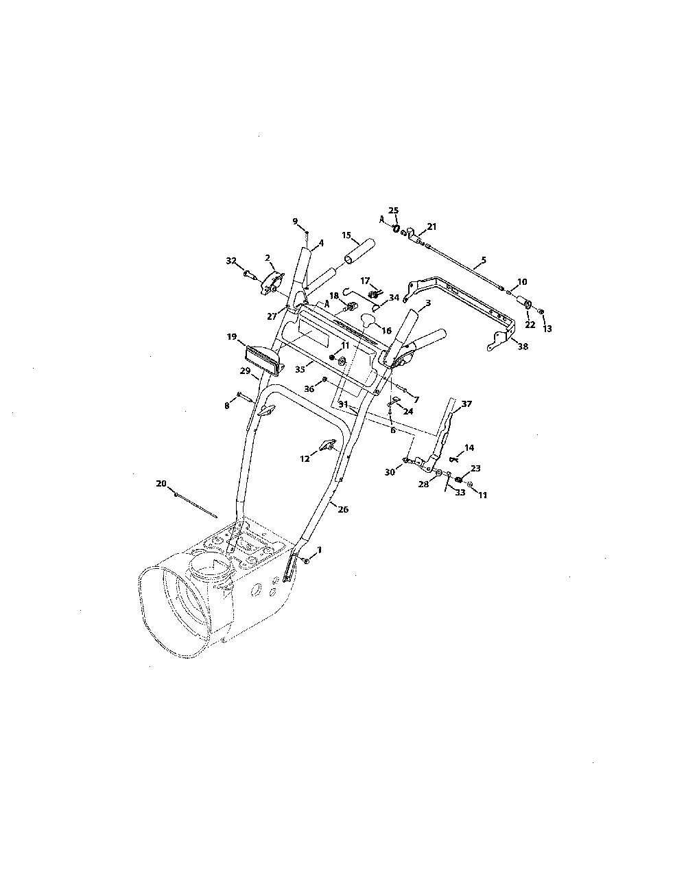 E/f style panel Diagram and Parts List for 31AH64FG731  MTD Snow Blower