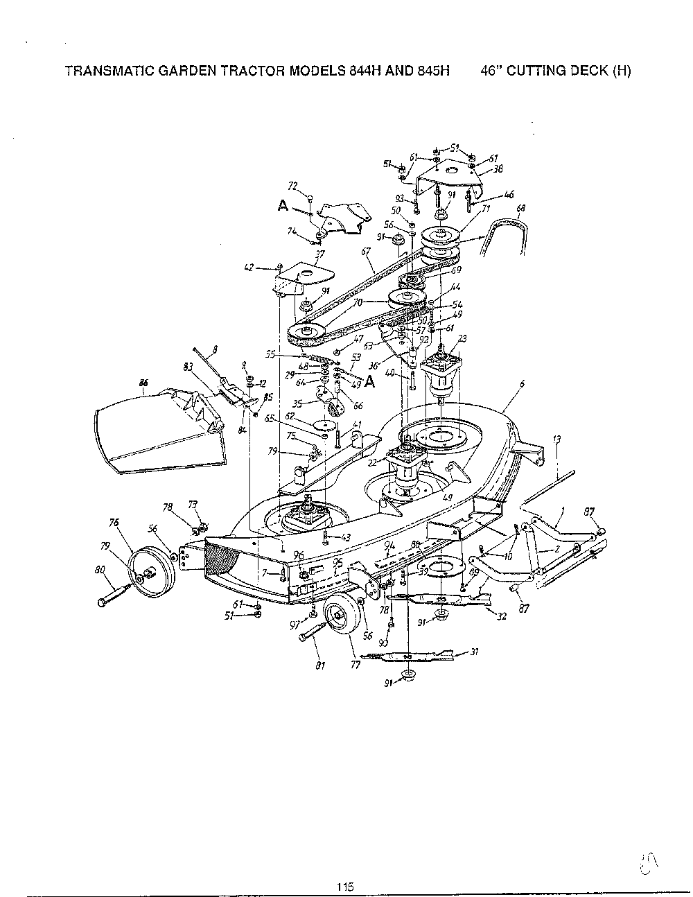 46" garden tracto-con't on card 36 page 4 Diagram and Parts List for 14AS845H788  MTD Lawn Tractor