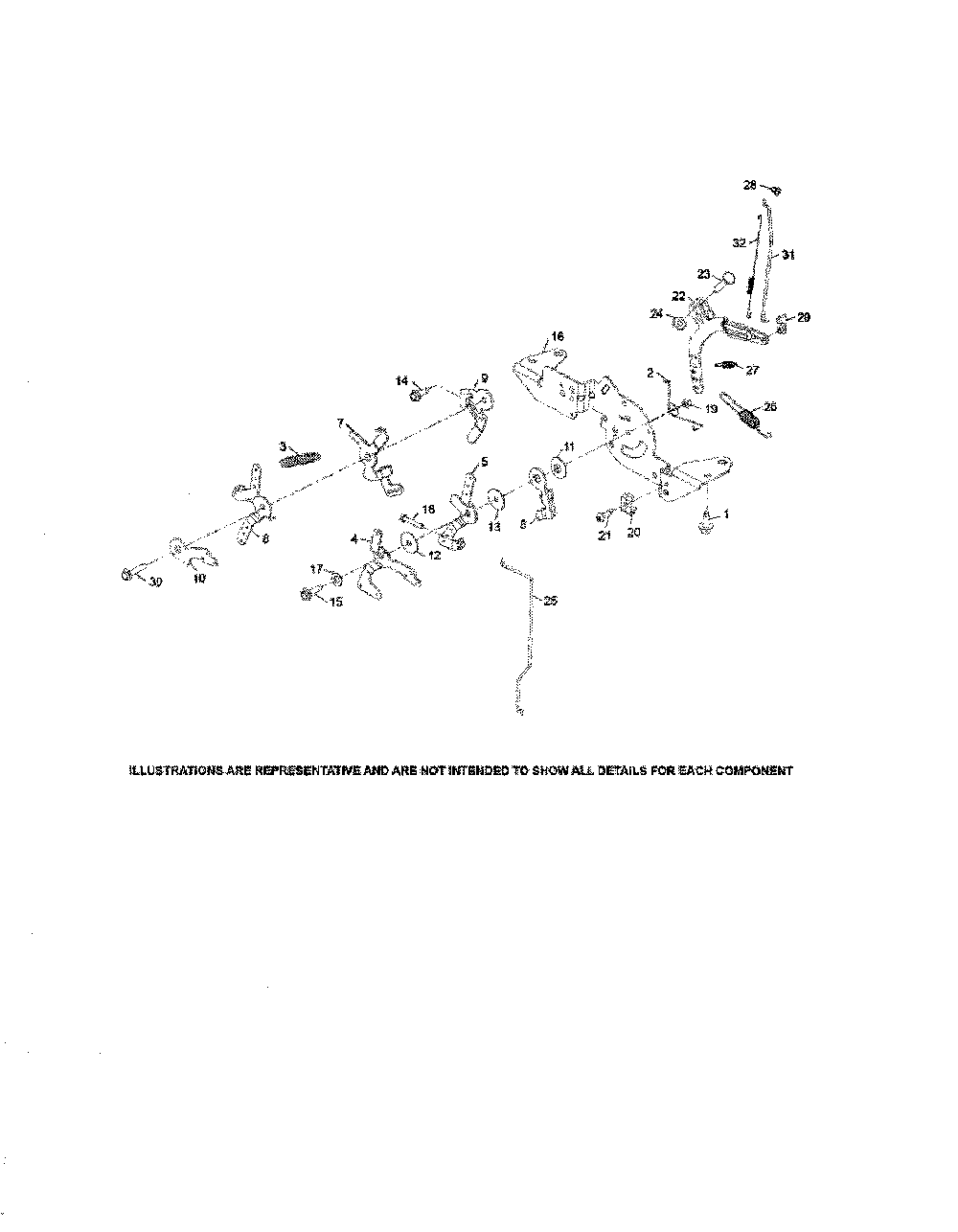 Engine control Diagram and Parts List for 13ATA1ZT099  MTD Lawn Tractor