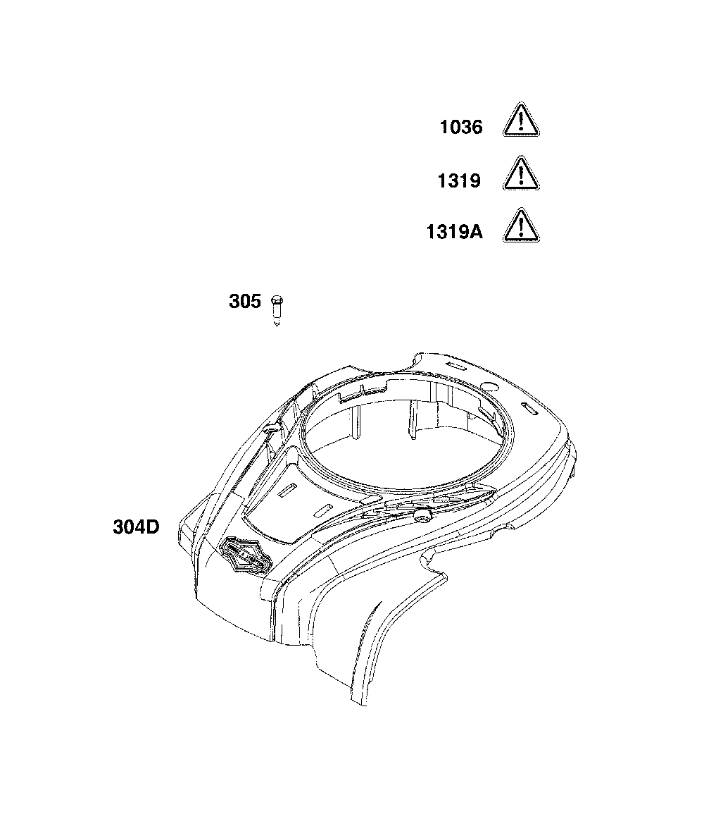 Blower housing Diagram and Parts List for 12A-A15W793  MTD Lawn Mower