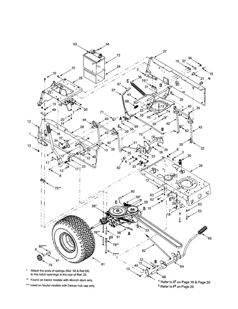 Transaxle Diagram and Parts List for 662  MTD Lawn Tractor