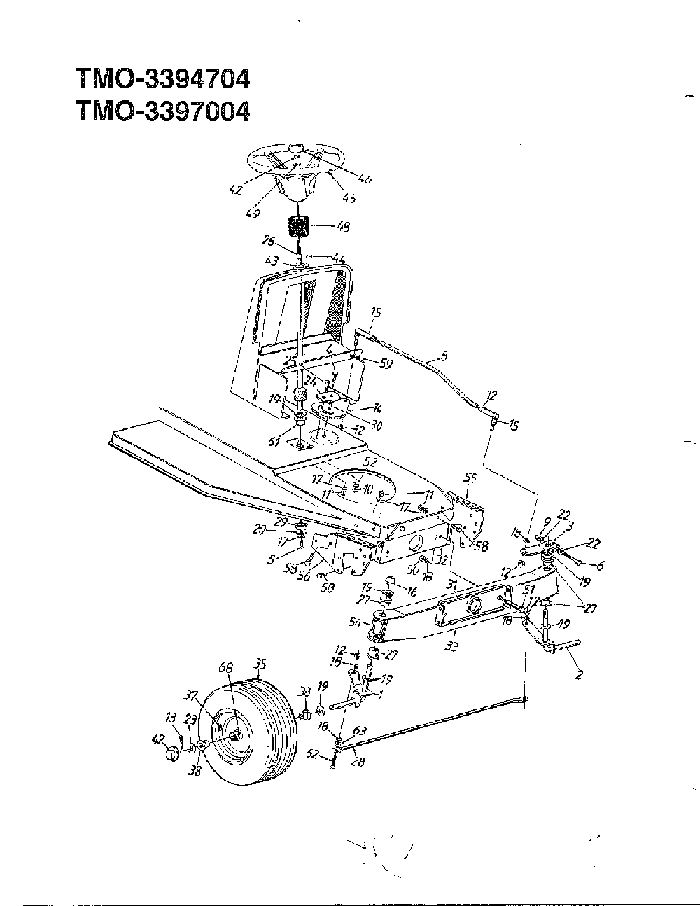 12 hp 38" lawn tractor page 3 Diagram and Parts List for 3394704  MTD Lawn Tractor