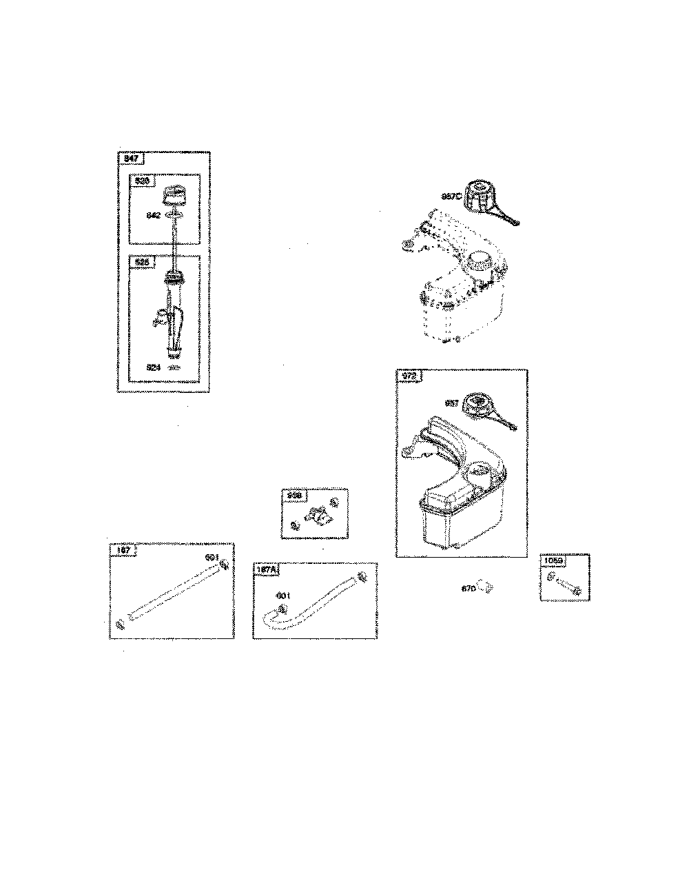 Fuel tank Diagram and Parts List for 12BVB15R799  MTD Lawn Mower