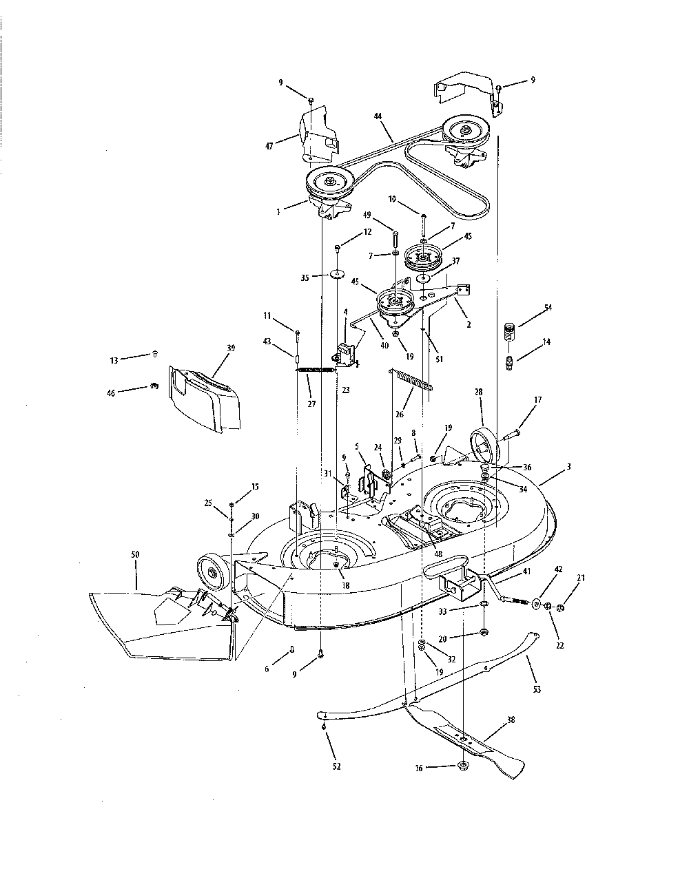 42" deck Diagram and Parts List for 13AX795G031  MTD Lawn Tractor
