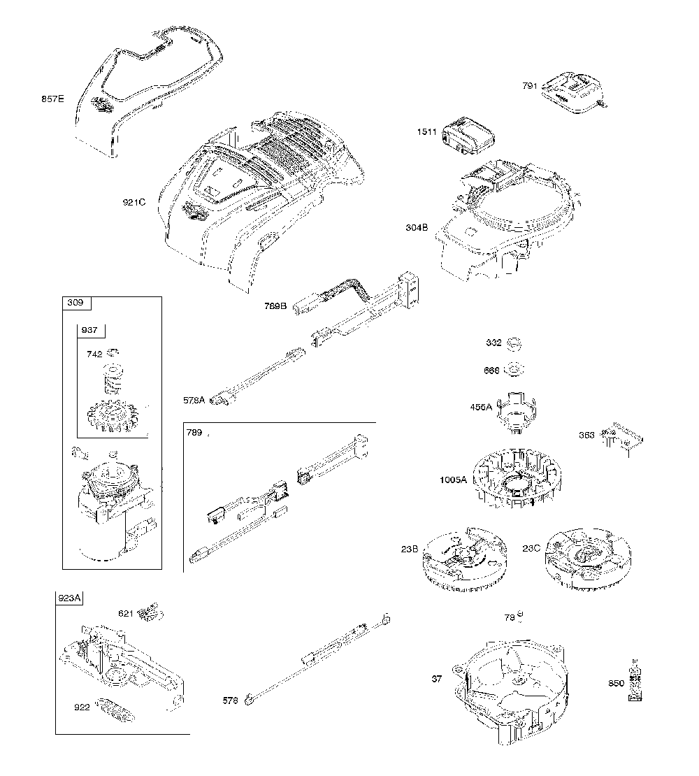 Armature/in-start/starter motor/flywheel Diagram and Parts List for 11A-B2A9791  MTD Lawn Mower