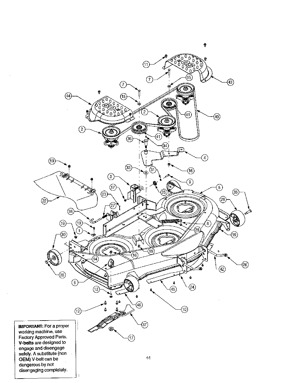 50" deck Diagram and Parts List for 13AR606P730  MTD Lawn Tractor