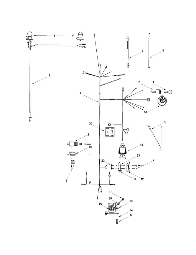 Ignition/Wire Assembly Diagram and Parts List for 624  MTD Lawn Tractor