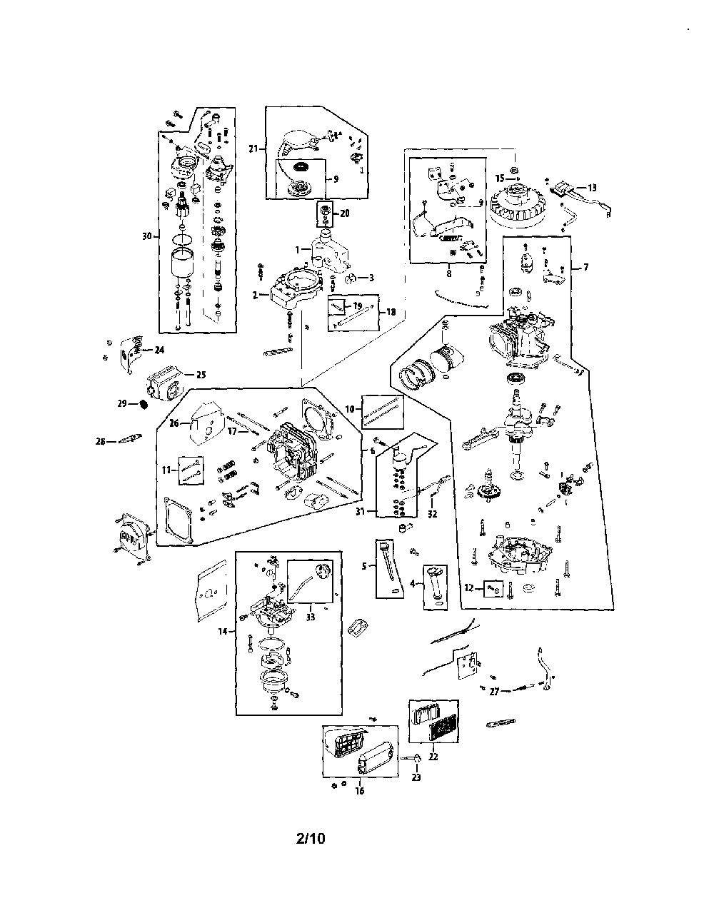Engine Diagram and Parts List for 2P70MOB  MTD Engine