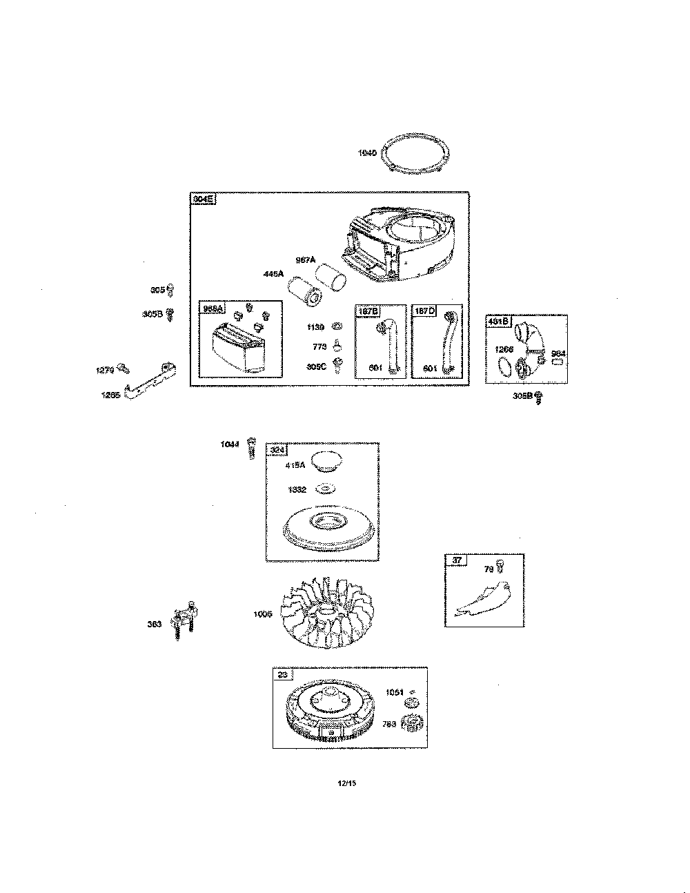 Blower housing/flywheel Diagram and Parts List for 13BL78XT099  MTD Lawn Tractor