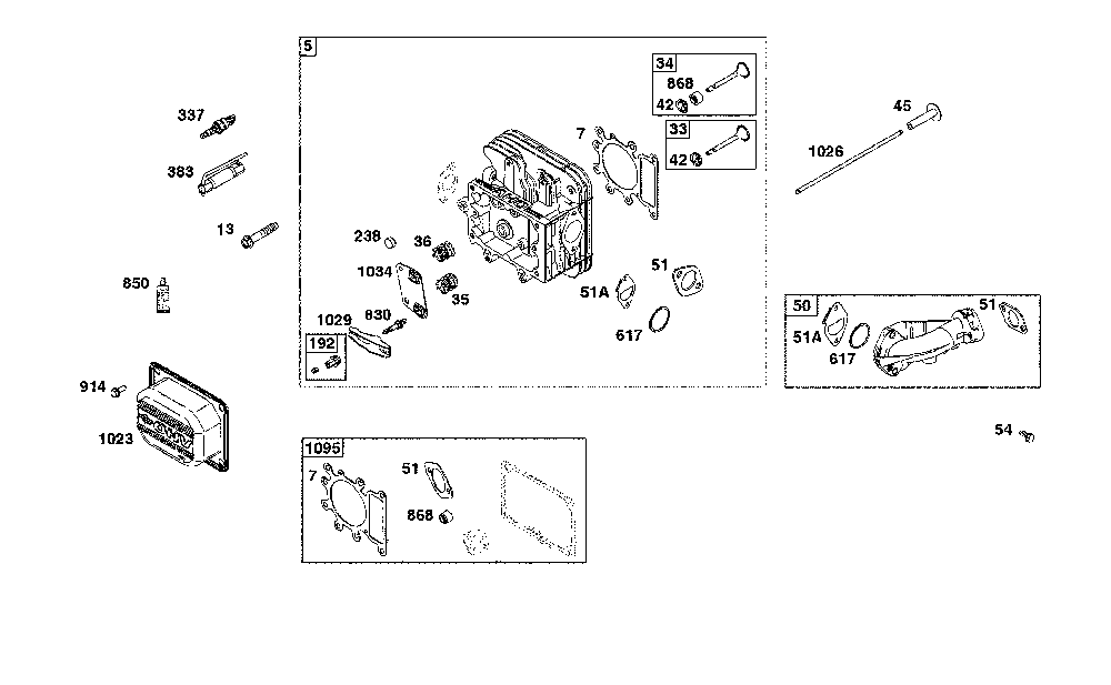Cylinder head Diagram and Parts List for 13AL78XT091  MTD Lawn Tractor