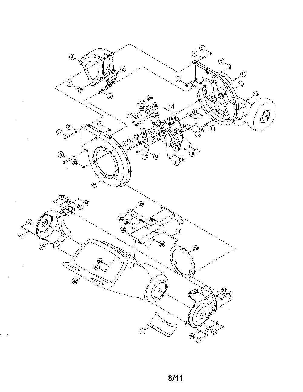 Hopper assy/chute deflector Diagram and Parts List for 24A464G729  MTD Chipper Shredder