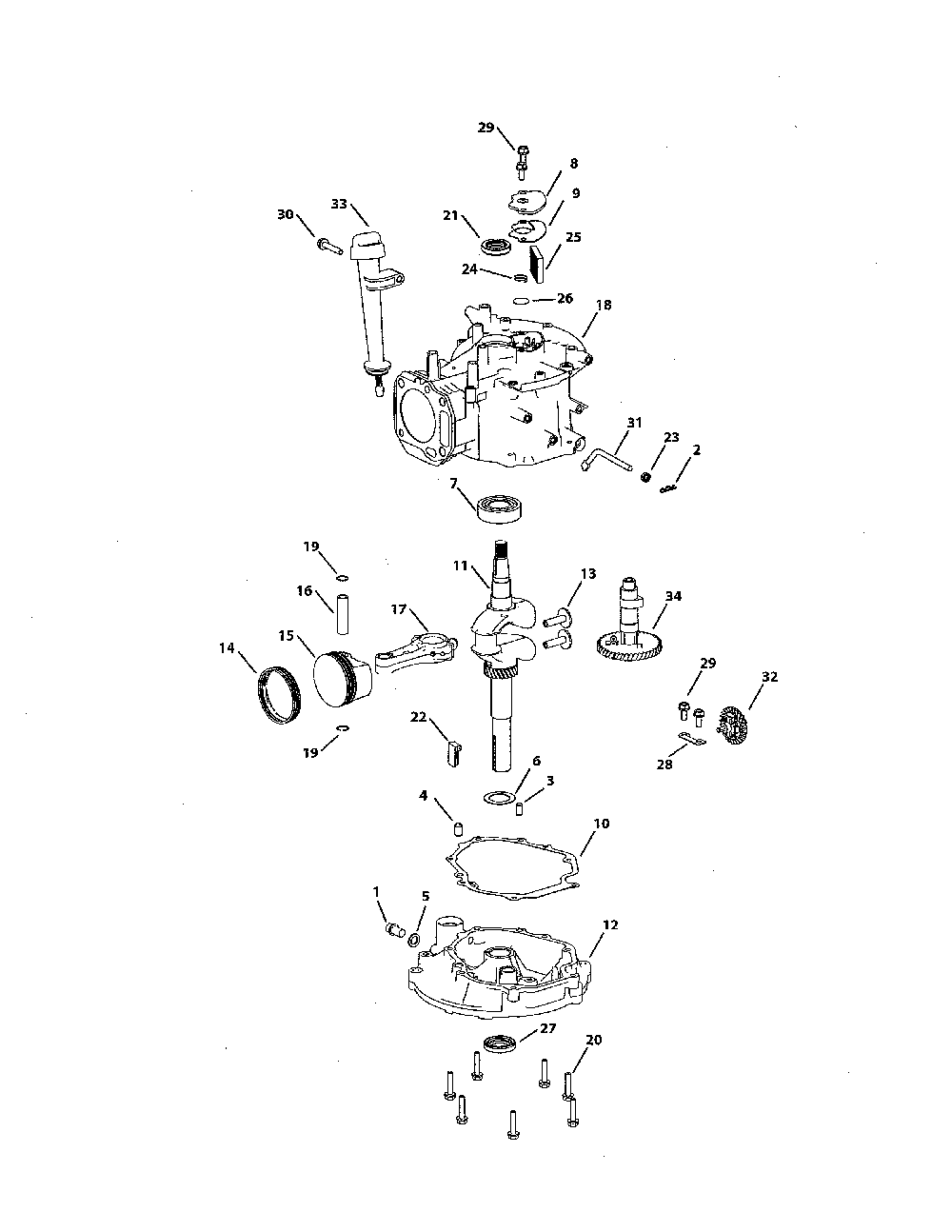 Short block assembly 951-05532 Diagram and Parts List for 11A-B2M5799  MTD Lawn Mower