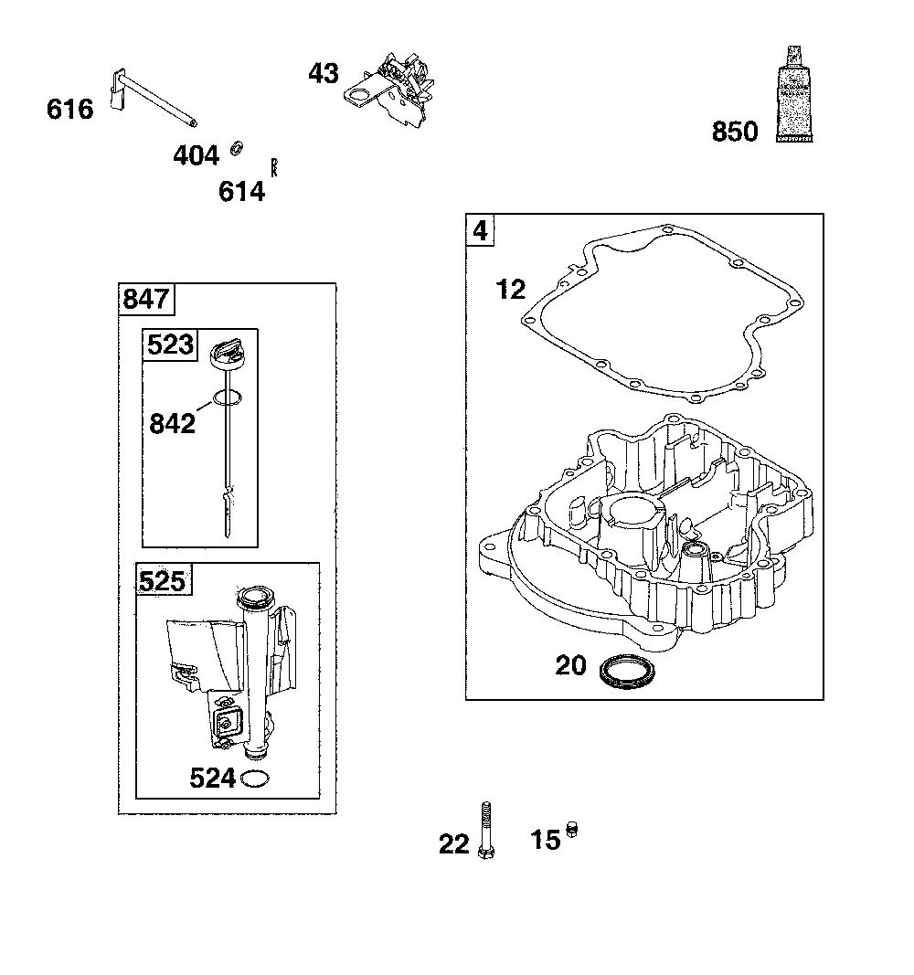Crankcase cover/sump/lubrication Diagram and Parts List for 13AC26JD093  MTD Lawn Tractor