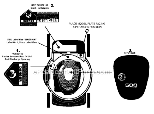 Page B Diagram and Parts List for 11A-544K205 2008 MTD Lawn Mower